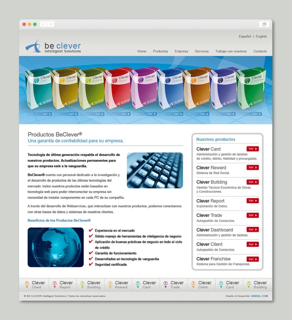 Be Clever Intelligent Solutions | Sitio web institucional